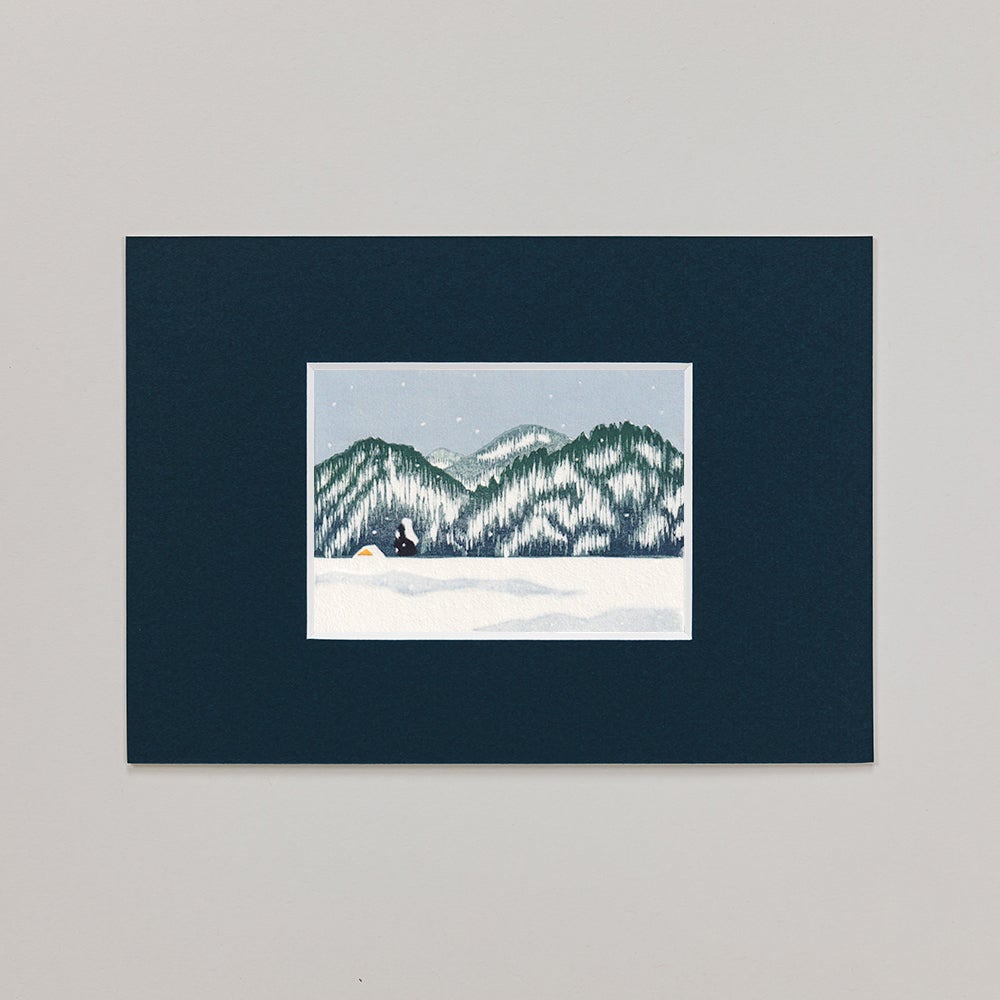 ミニプリント〉早瀬野_冬 | 木版画アトリエ空中山荘 オンライン